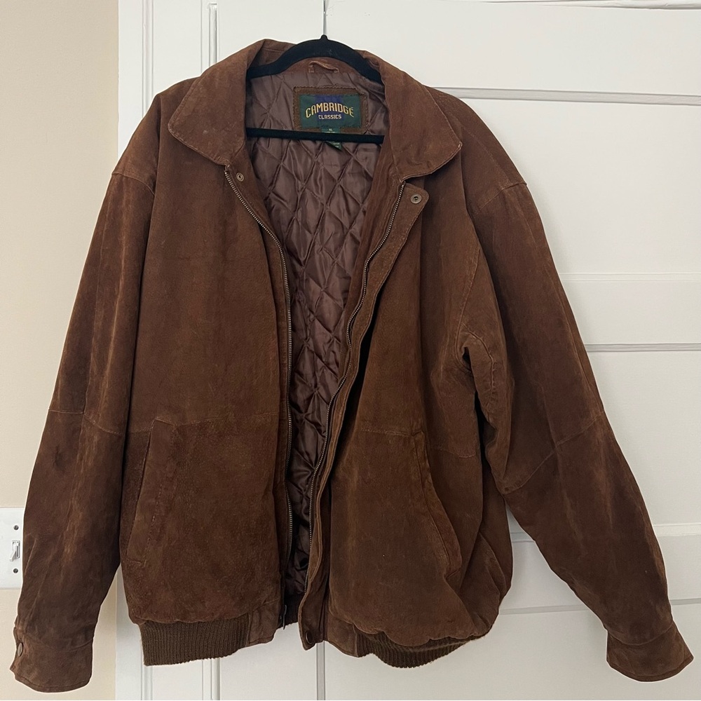 Genuine Brown Suede Leather Jacket